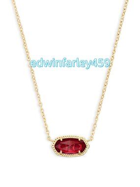 Elisa Gold Pendant Necklace in Berry Glass